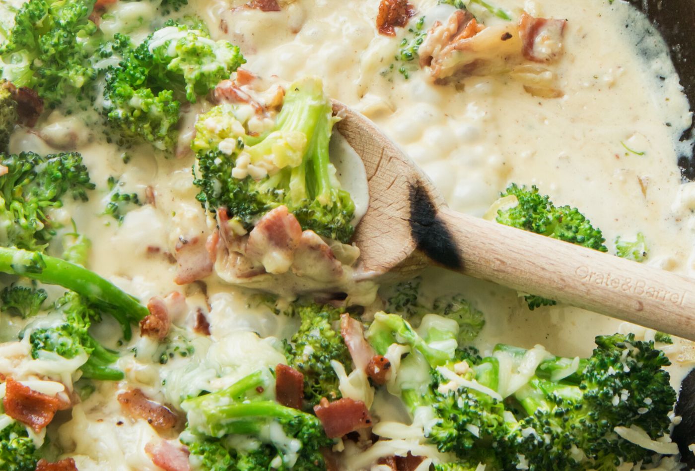 Bacon and Broccoli in Creamy Garlic SauceActionable Wellness